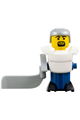 McDonald's sports hockey player with a white torso and blue base without stickers - hky012