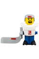 McDonald's sports hockey player with white torso, blue base decorated with stickers - hky012s