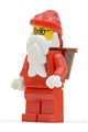 Santa minifigure with red legs, wearing glasses - hol004
