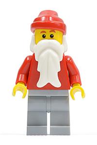 Santa Minifigure - Santa minifigure with light bluish gray legs - hol005