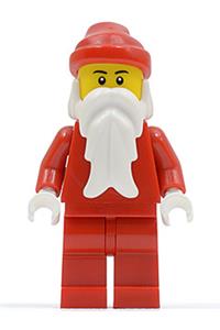 Santa Minifigure - Santa minifigure with red legs and white hands - hol014