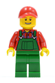 Overalls Farmer Green, Red Cap with Hole, Open Grin - hol028