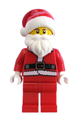 Santa, red legs, fur lined jacket, brown eyebrows - hol036