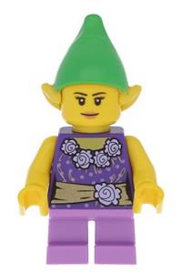 Elf Minifigure - Female elf wearing a dark purple top - hol085