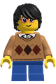 Boy - Medium Nougat Argyle Sweater, Short Blue Legs, Black Hair, Glasses - hol104