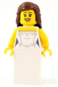 Bride Minifigure - Bride wearing a wedding dress - hol113