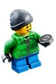 Minifigure wearing a parka with zipper, blue short legs, ski beanie, and has freckles - hol128