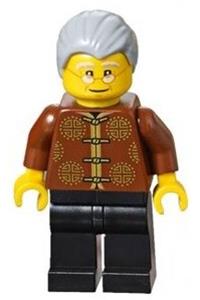 Grandfather Minifigure - Grandfather attending Chinese New Year's Eve dinner - hol140