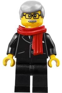 Mayor Minifigure - Mayor wearing a lion dance outfit with a red scarf and black suit - hol175