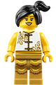 Woman, Lion Dance, White Shirt, Gold Legs with Fringe - hol176