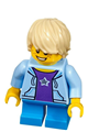Birthday Boy, Tan Hair, Bright Light Blue Hooded Sweatshirt, Dark Azure Short Legs - hol182