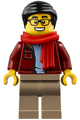 Man, Black Hair, Glasses, Red Scarf, Dark Red Jacket, Sand Blue Shirt, Dark Tan Legs - hol187