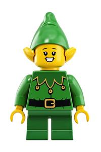 Elf - Green Scalloped Collar - Elf with a green scalloped collar adorned with bells - hol203