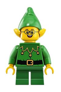 Elf - Green Scalloped Collar - Elf wearing a green scalloped collar with bells and glasses - hol205