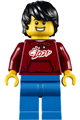 Man with a dark red '2021' shirt, blue legs, and black hair - hol228