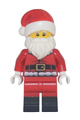 Santa - Red Fur Lined Jacket with Button and Plain Back, Red Legs with Black Boots, White Bushy Moustache and Beard - hol253