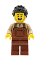 Man, Black Spiky Hair, Dark Tan Shirt, Reddish Brown Overalls and Legs - hol260