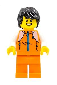Man with Orange Tracksuit - Man with black hair wearing an orange tracksuit - hol267