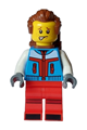 Tourist - Male, Dark Azure Jacket, Red Legs with Dark Red Stripes on Knees, Reddish Brown Swept Back Hair, Freckles, Backpack - hol330