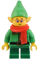 Elf with dark green collar and gold horn, wearing a red scarf and glasses - hol366