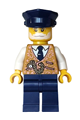 Holiday Express Train Conductor wearing a pearl gold vest with dark blue legs and a dark blue hat - hol380