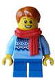 Boy Carol Choir saxophone player wearing a bright light blue knit Fair Isle sweater - hol404