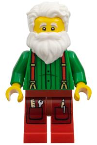 Santa Claus wearing a green shirt - Santa Claus wearing a green shirt with suspenders and red legs - hol429