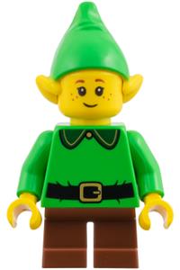 Elf Minifigure - Elf with reddish brown legs - hol433