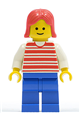 Horizontal Lines Red - White Arms - Blue Legs, Red Female Hair - hor027