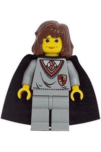 Hermione Granger, Gryffindor Shield Torso, Light Gray Legs, Black Cape with Stars hp002