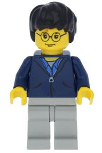 Harry Potter, Dark Blue Jacket Torso, Light Gray Legs hp033