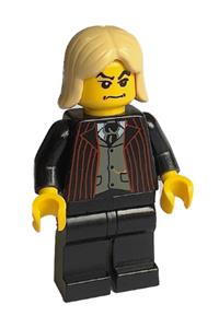Lucius Malfoy Minifigure - Lucius Malfoy wearing a black suit torso and black legs - hp039