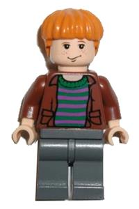 Ron Weasley, brown open shirt and striped sweater hp058