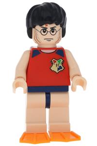 Harry Potter Minifigure - Harry Potter wearing a Tournament sleeveless shirt and swim trunks, with flippers - hp066