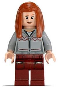 Ginny Weasley Minifigure - Ginny Weasley wearing light bluish gray knitwear with dark red legs and pocket pattern - hp090