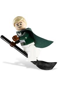 Draco Malfoy Minifigure - Draco Malfoy in a dark green and white Quidditch uniform - hp108