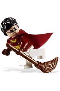 Harry Potter Minifigure - Harry Potter with a light nougat head wearing a dark red Quidditch uniform - hp110