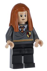 Ginny Weasley Minifigure - Ginny Weasley with a Gryffindor stripe and shield torso, wearing black legs - hp114
