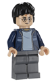 Harry Potter with dark blue open jacket with stripe and dark bluish gray legs - hp116