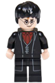 Harry Potter wearing a black long coat and vest over a dark red shirt with a tie - hp133