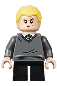 Draco Malfoy Minifigure - Draco Malfoy in a Slytherin sweater with black short legs - hp148