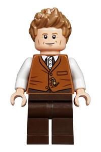 Newt Scamander Minifigure - Newt Scamander, Dark Orange Vest - hp165