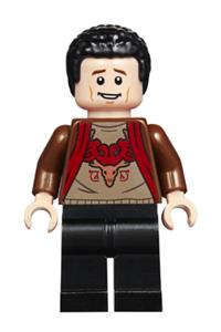 Viktor Krum Minifigure - Viktor Krum wearing a reddish brown jacket - hp177