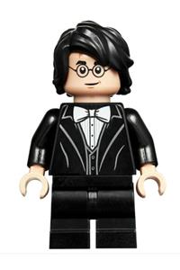 Harry Potter Minifigure - Harry Potter in a black suit with a white bow tie - hp184