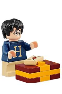 Harry Potter Minifigure - Minifigure wearing a dark blue sweater with a letter H design inspired by Harry Potter - hp206