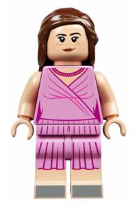 Hermione Granger Minifigure - Hermione Granger wearing a pink dress with legs - hp225