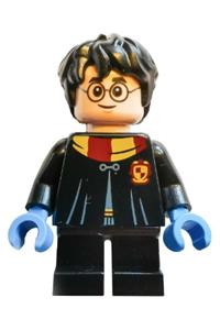 Harry Potter Minifigure - Harry Potter minifigure in Gryffindor robe with black torso and short legs - hp237