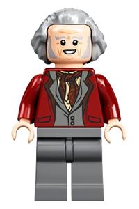 Garrick Ollivander Minifigure - Garrick Ollivander with dark red jacket and hair swept back - hp246
