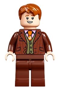 George Weasley Minifigure - George Weasley wearing a reddish brown suit - hp251