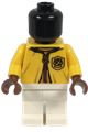 Mannequin wearing a yellow Quidditch robe with a Hufflepuff crest - hp258